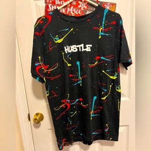 2022 Multicolor “HUSTLE” Custom Painted ShortSleeve T-Shirt